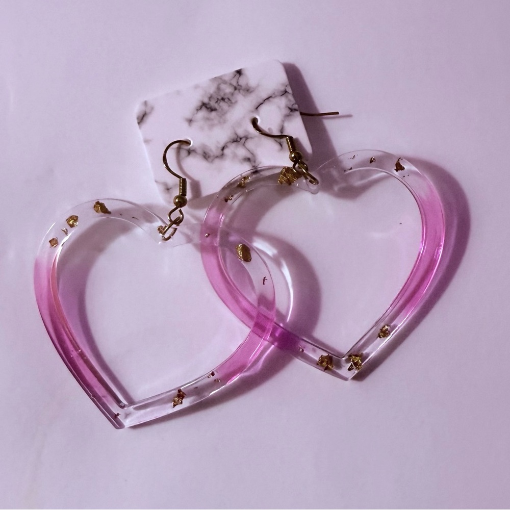 Pink Heart-Shaped Earrings